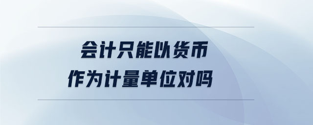 會計只能以貨幣作為計量單位對嗎