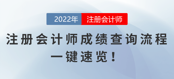 2022年注冊會計師成績查詢流程，一鍵速覽！