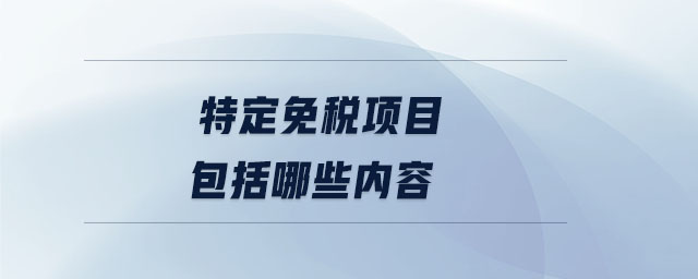 特定免稅項(xiàng)目包括哪些內(nèi)容