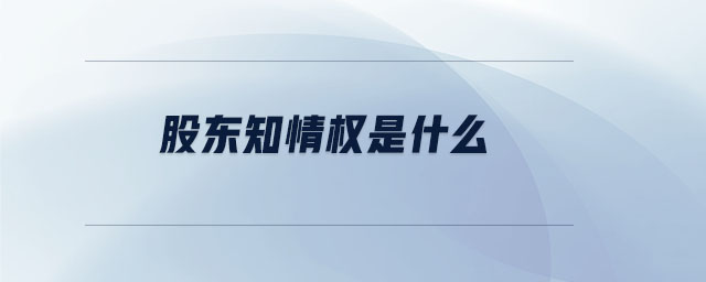 股東知情權是什么