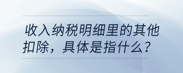 我的收入納稅明細里顯示有其他扣除，具體是指什么呢？