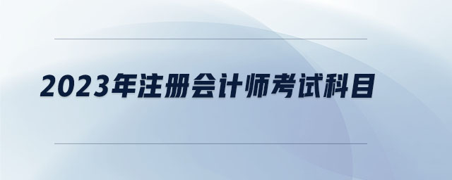 2023年注冊會計師考試科目