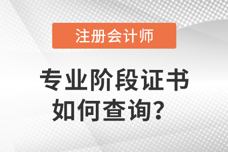 注冊會計師專業階段證書如何查詢？
