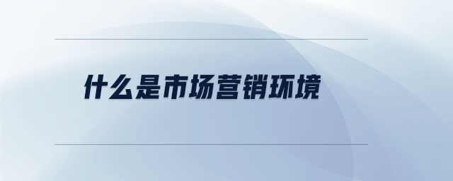 什么是市場營銷環境
