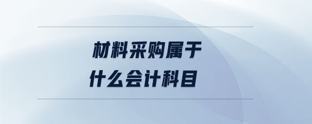 材料采購屬于什么會計科目
