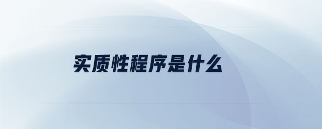 實質性程序是什么