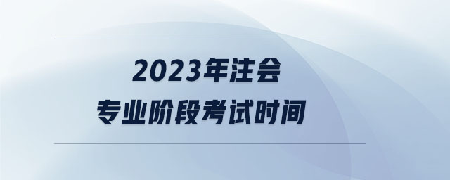2023年注會專業階段考試時間