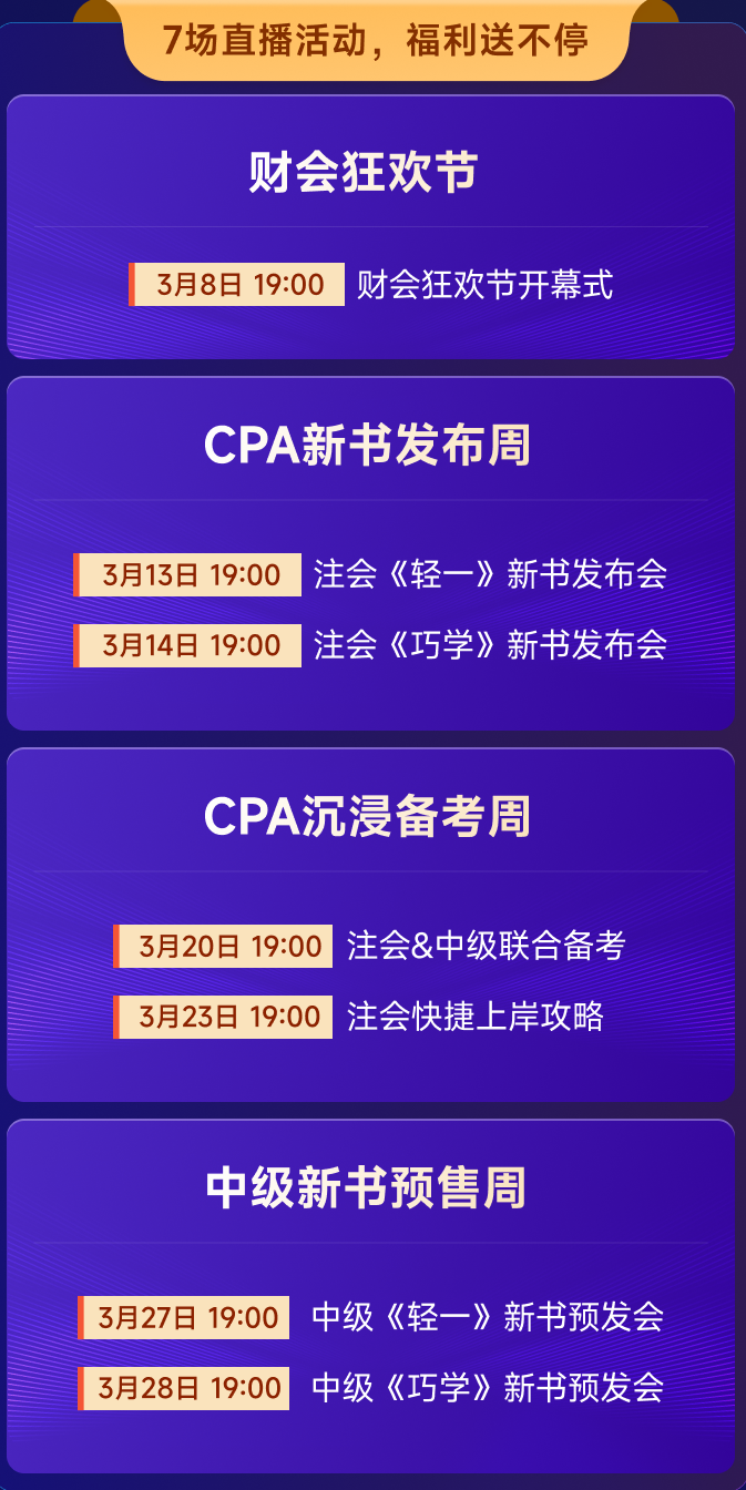 7場直播活動