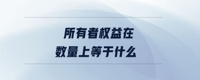 所有者權益在數量上等于什么
