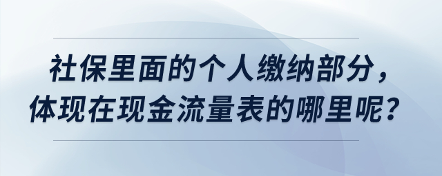 社保里面的個人繳納部分，體現在現金流量表的哪里呢？