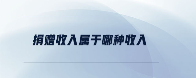 捐贈收入屬于哪種收入