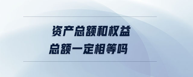 資產總額和權益總額一定相等嗎