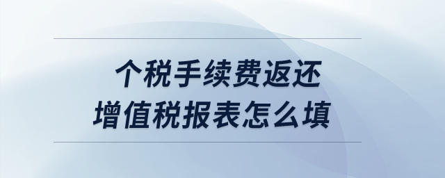 個稅手續(xù)費返還增值稅報表怎么填？