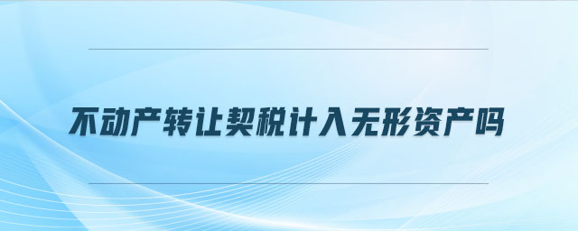不動產轉讓契稅計入無形資產嗎