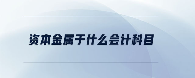 資本金屬于什么會計科目