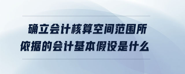 確立會計核算空間范圍所依據的會計基本假設是什么