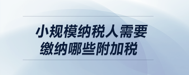 小規(guī)模納稅人需要繳納哪些附加稅？