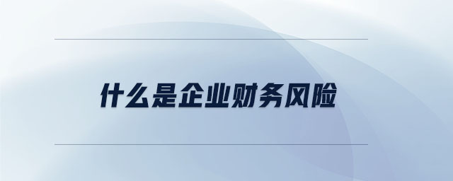 什么是企業(yè)財務(wù)風險