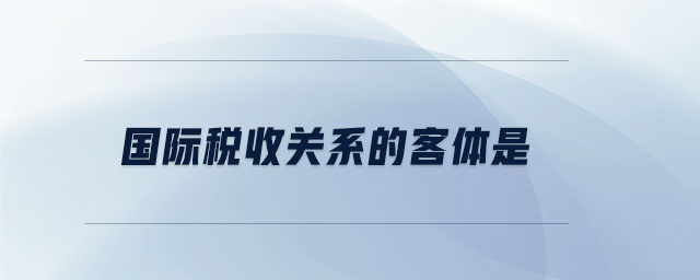 國際稅收關系的客體是