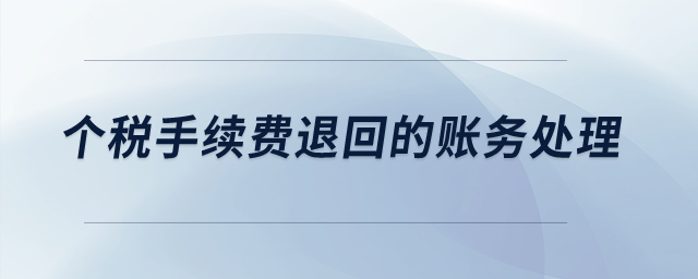 個稅手續費退回的賬務處理？