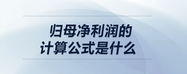 歸母凈利潤的計算公式是什么？