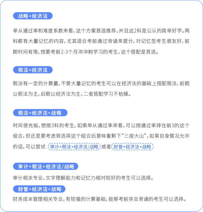 注會二戰考生如何搭科目？