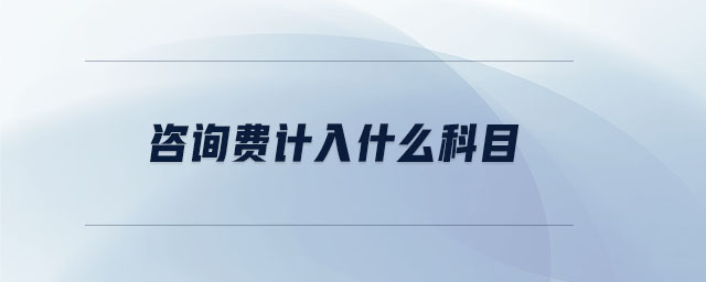 咨詢費計入什么科目
