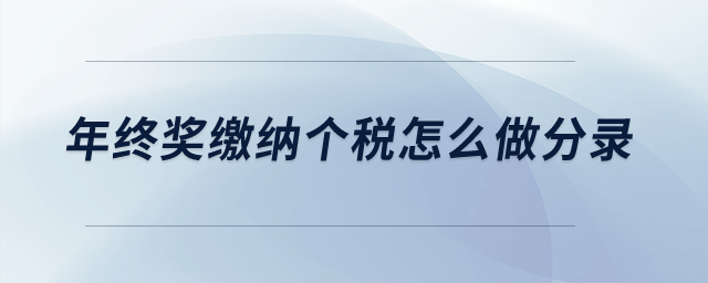 年終獎繳納個稅怎么做分錄？
