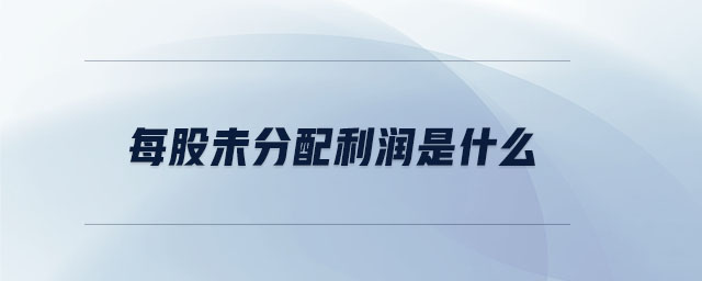 每股未分配利潤是什么