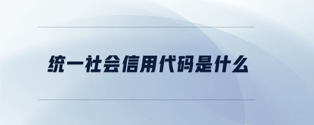 統一社會信用代碼是什么