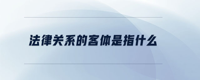 法律關系的客體是指什么