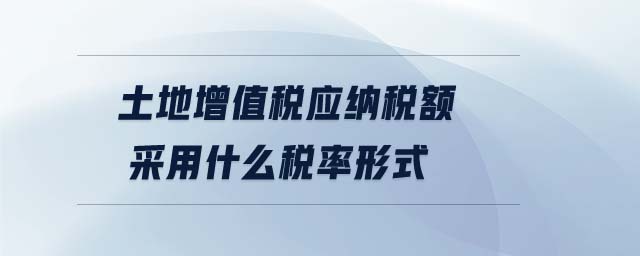 土地增值稅應納稅額采用什么稅率形式