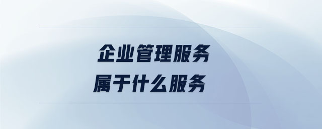 企業管理服務屬于什么服務