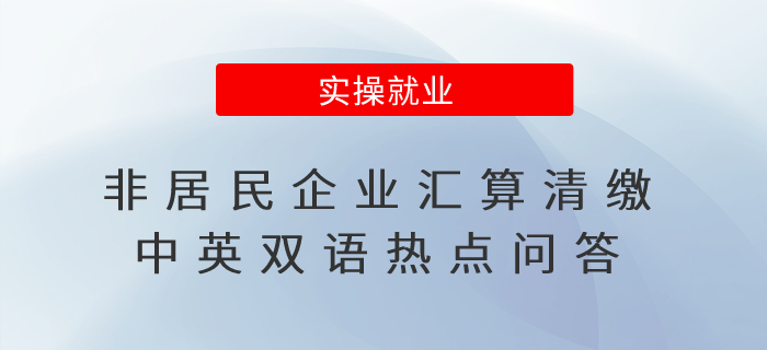 @非居民企業，這份匯算清繳中英雙語熱點問答別錯過！
