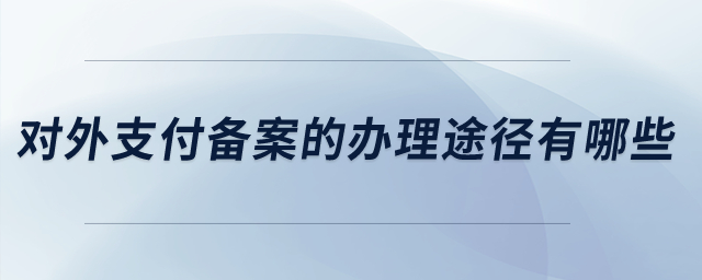 對外支付備案的辦理途徑有哪些？