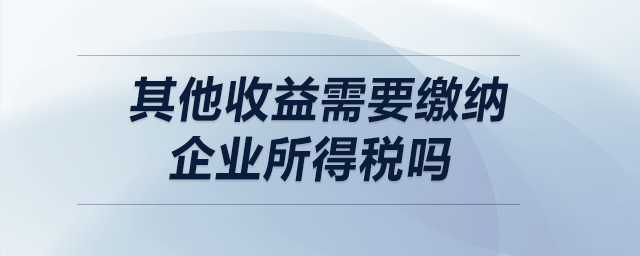 其他收益需要繳納企業所得稅嗎？