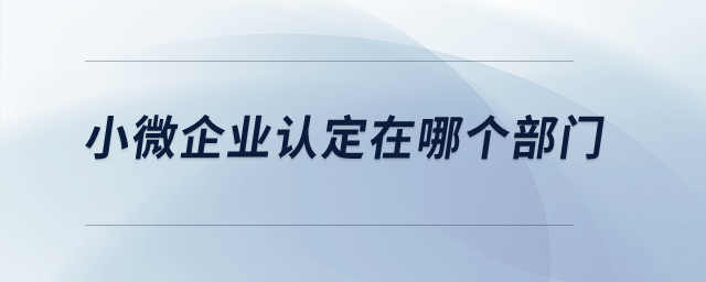 小微企業認定在哪個部門？