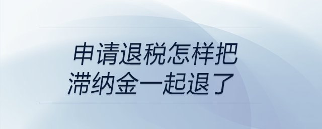 申請退稅怎樣把滯納金一起退了？退稅申請表怎么填些滯納金金額？