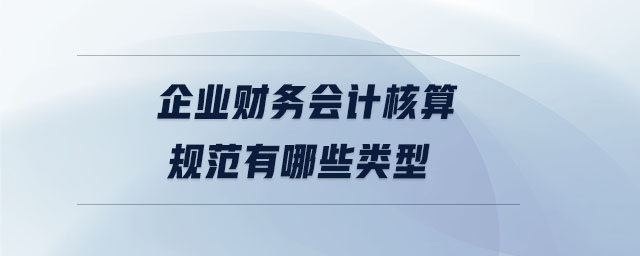 企業(yè)財(cái)務(wù)會(huì)計(jì)核算規(guī)范有哪些類型