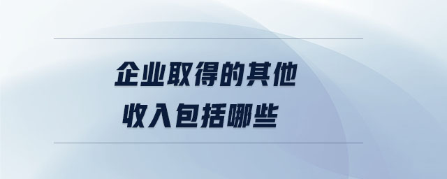 企業取得的其他收入包括哪些