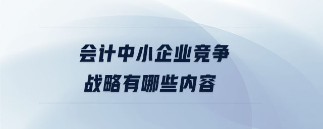 會計中小企業競爭戰略有哪些內容