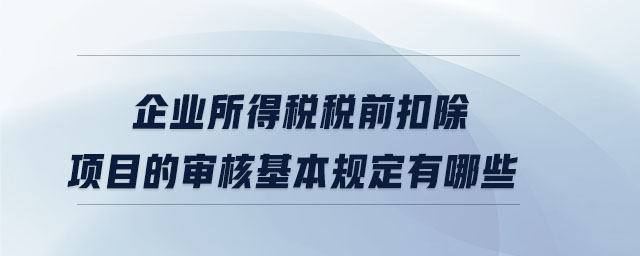 企業所得稅稅前扣除項目的審核基本規定有哪些