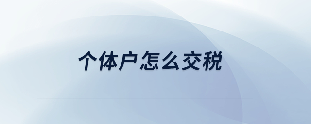 個體戶怎么交稅？