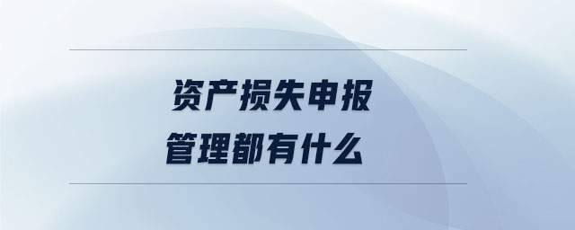 資產損失申報管理都有什么