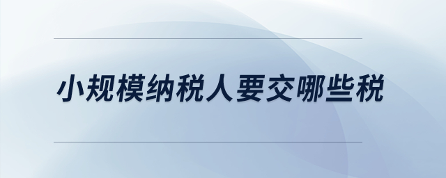 小規(guī)模納稅人要交哪些稅？