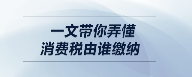 一文帶你弄懂消費稅由誰繳納！