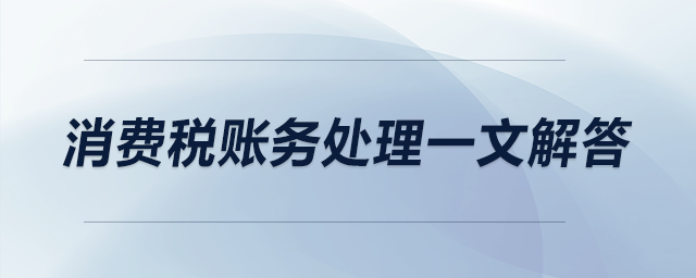 消費稅賬務處理一文解答！（上）