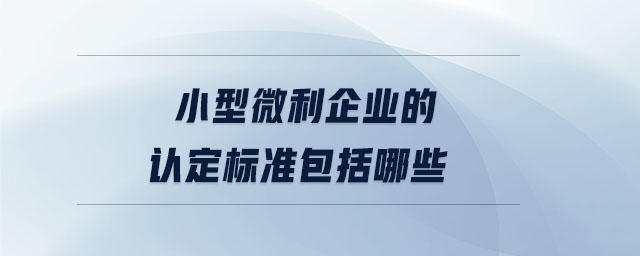 小型微利企業的認定標準包括哪些