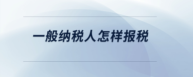 一般納稅人怎樣報稅？