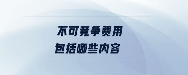 不可競爭費用包括哪些內容